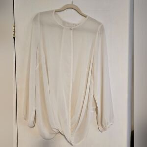 See-through cream blouze 2X